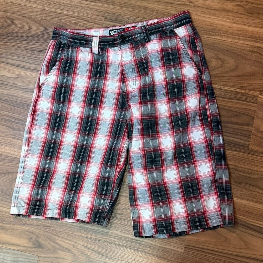 South Pole Plaid Mens 38 Shorts 12'' Inseam Y2K Cyber Goth
